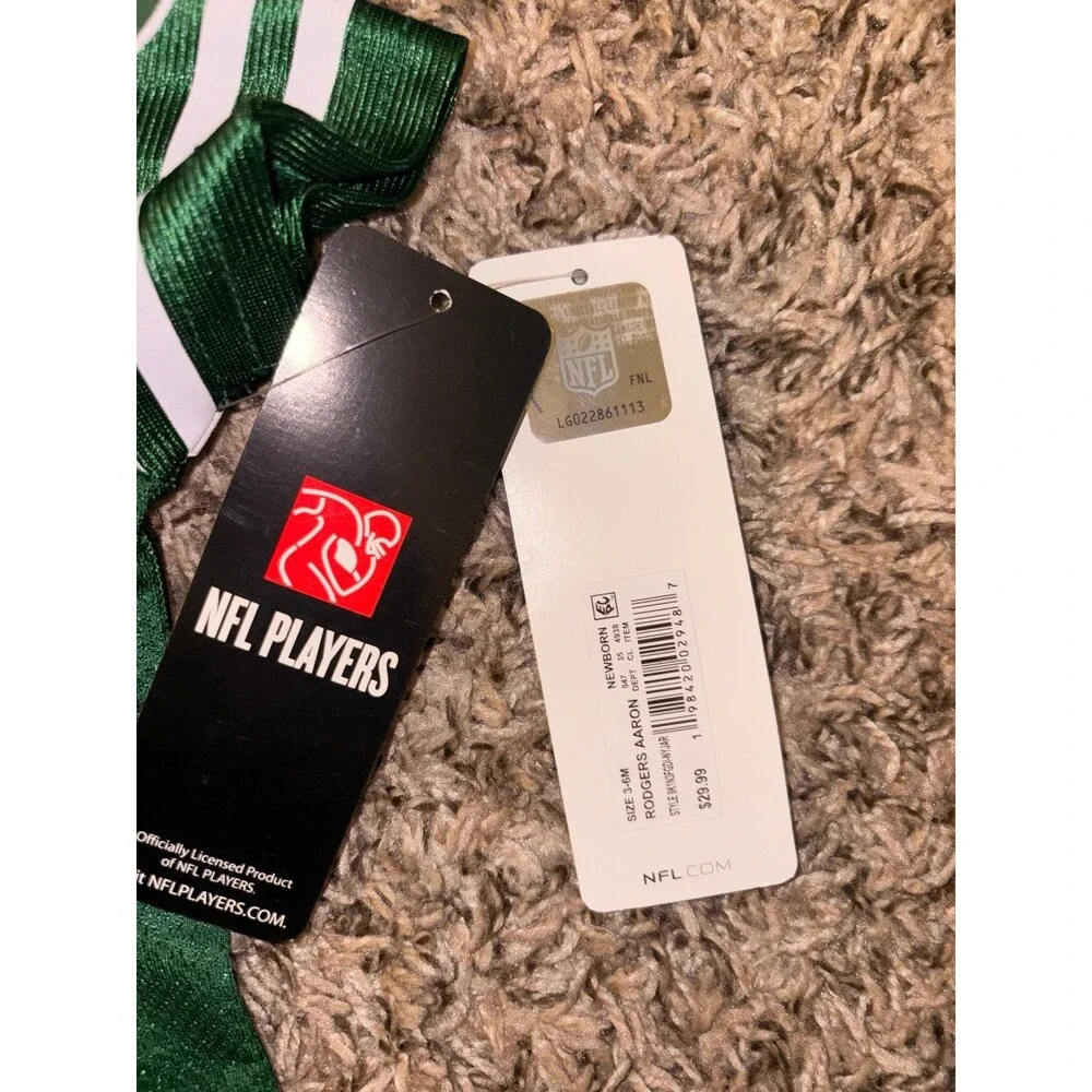 Aaron Rodgers NY Jets #8 Onesie Official NFL Jersey for Baby 3/6 Months NWT